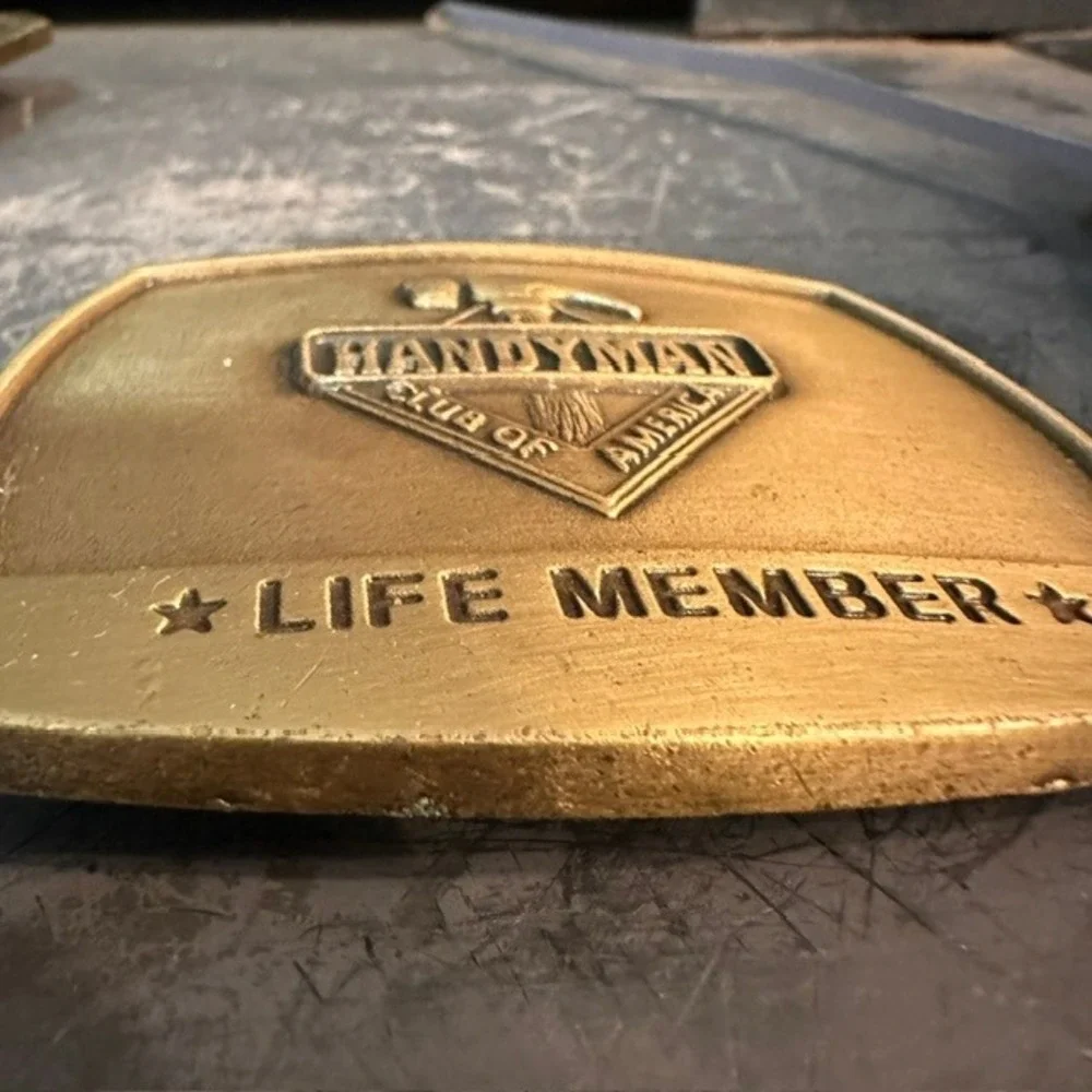 Handyman Club of America Life Member Belt Buckle Brass 1996 Collectible‎